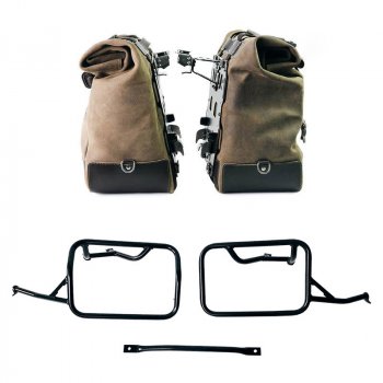 Par de bolsas laterales Cult en serraje 40L - 50L + Placa de aluminio + Marcos para bolsas de aluminio BMW R12 NineT