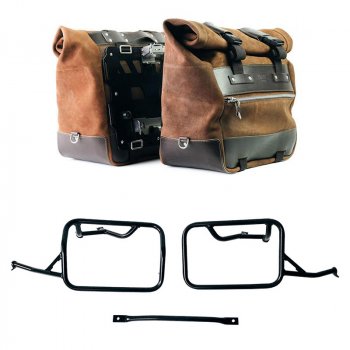 Par de bolsas laterales Cult en serraje 40L - 50L + Placa de aluminio + Marcos para bolsas de aluminio BMW R12 NineT