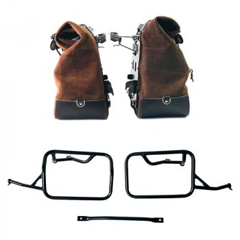 Par de bolsas laterales Cult en serraje 40L - 50L + Placa de aluminio + Marcos para bolsas de aluminio BMW R12 NineT