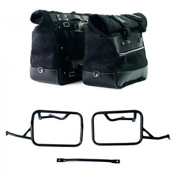 Par de bolsas laterales Cult en serraje 40L - 50L + Placa de aluminio + Marcos para bolsas de aluminio BMW R12 NineT