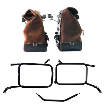 Pareja de alforjas Cult en serraje 40L - 50L + placa Aluminio + Marcos de alforjas Moto Guzzi V85 TT (2024 en adelante) Aluminio