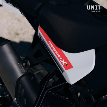 Par de paneles laterales Ducati DesertX Star White Silk + adhesivos