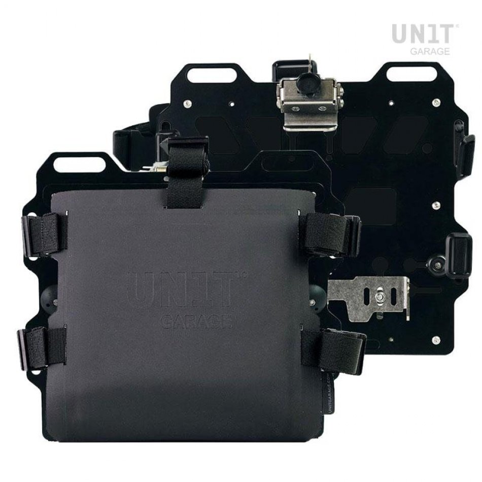 Par de placas de aluminio con enganches rápidos frontales en Hypalon y cerraduras