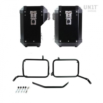Par de bolsas de aluminio Atlas 47L + 41L con cuadros Triumph 1200 XC y XE