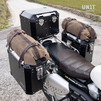 Par de bolsas de aluminio Atlas 47L + 41L con cuadros Triumph 1200 XC y XE