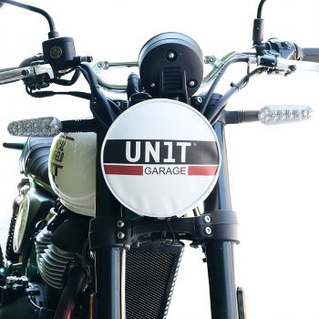 Funda de cuero para faros delanteros con logotipo