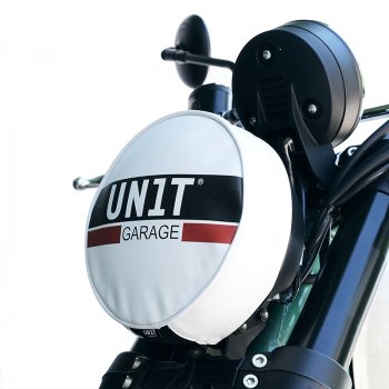 Funda de cuero para faros delanteros con logotipo