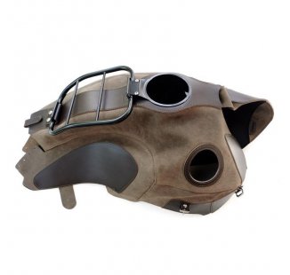 Cubierta del tanque en cuero dividido con portaequipajes