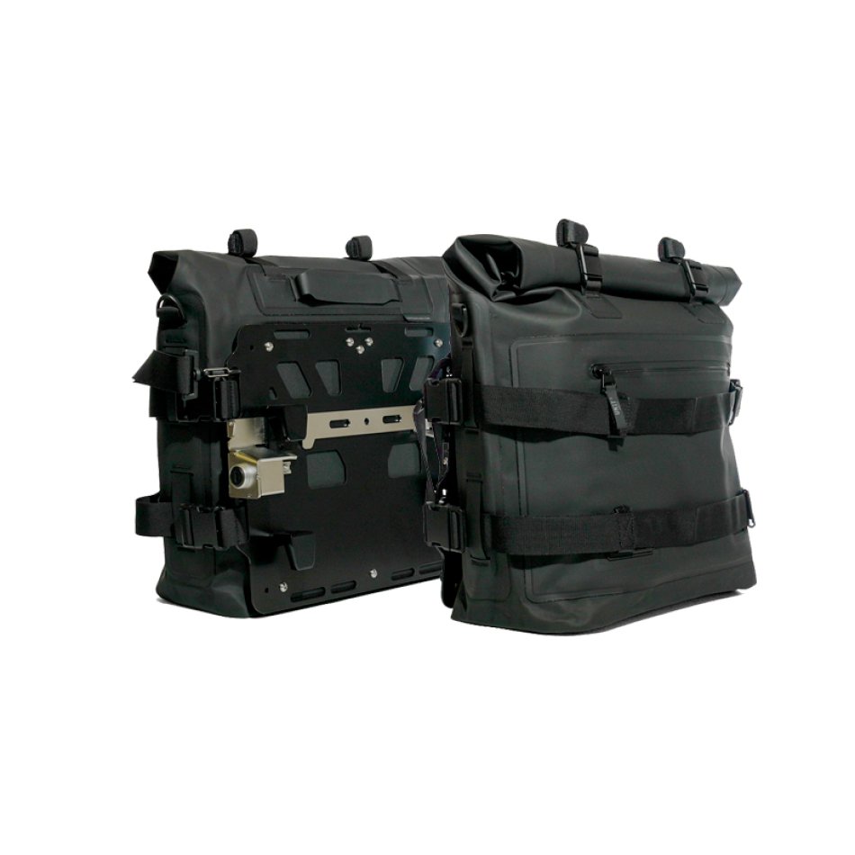 Dos alforjas laterales Khali TPU de 35L - 45L + Par de placas de aluminio BMW R1300GS ADV