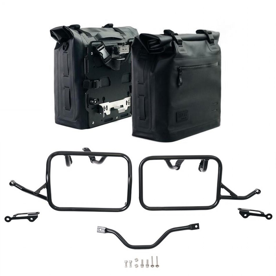 Dos bolsas laterales Khali en TPU 35L - 45L + Par de placas de aluminio + Marcos de BMW R12 G/S