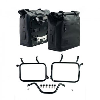 Dos bolsas laterales Khali en TPU 35L - 45L + Par de placas de aluminio + marcos Ducati DesertX