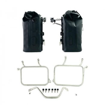 Dos bolsas laterales Khali en TPU 35L - 45L + Par de placas de aluminio + marcos Ducati DesertX