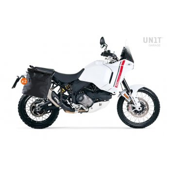 Dos bolsas laterales Khali en TPU 35L - 45L + Par de placas de aluminio + marcos Ducati DesertX