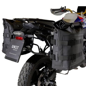 Dos bolsas laterales Khali en TPU 35L - 45L + Par de placas de aluminio + Marcos de alforjas de aluminio Atlas BMW F450GS