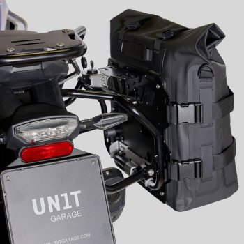 Dos bolsas laterales Khali en TPU 35L - 45L + Par de placas de aluminio + Marcos de alforjas de aluminio Atlas BMW F450GS
