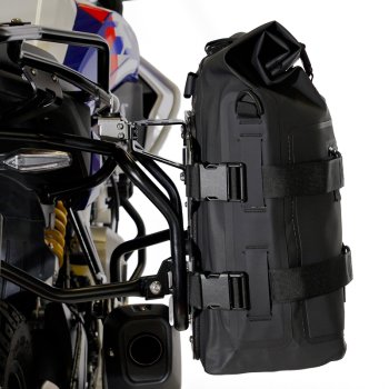 Dos bolsas laterales Khali en TPU 35L - 45L + Par de placas de aluminio + Marcos de alforjas de aluminio Atlas BMW F450GS