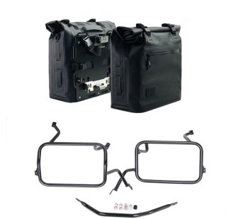 Dos bolsas laterales Khali en TPU 35L - 45L + Par de placas de aluminio + Marcos de alforjas de aluminio Atlas BMW F450GS