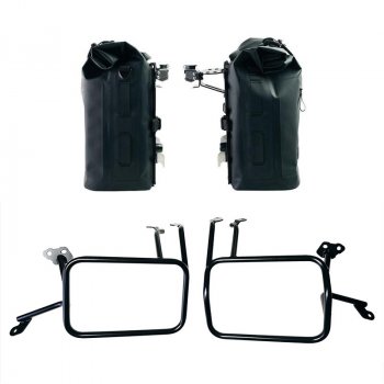 Dos bolsas laterales Khali en TPU 35L - 45L + Par de placas de aluminio + Marcos de alforjas de aluminio Atlas para KTM 1290/1390 Super Adventure S-R