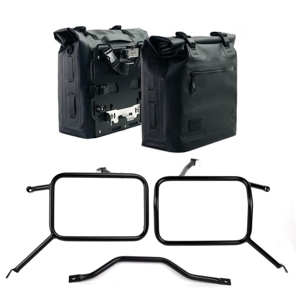 Dos bolsas laterales Khali en TPU 35L - 45L + Par de placas de aluminio + Chasis para bolsos Atlas de aluminio Triumph Street Scrambler 900 (a partir de 2026)