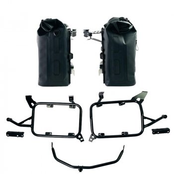 Dos bolsas laterales Khali de TPU de 35L - 45L + par de placas de aluminio + marcos de alforjas de aluminio para BMW F900GS ADV