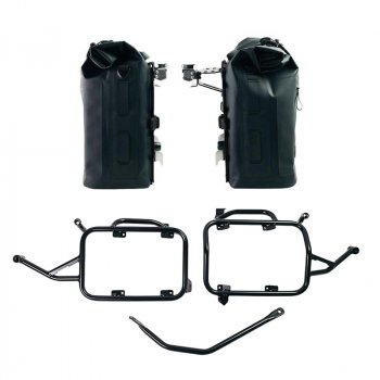Dos bolsas laterales Khali de TPU de 35L - 45L + par de placas de aluminio + marcos de alforjas de aluminio para BMW F900GS
