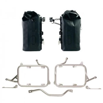 Dos bolsas laterales Khali en TPU 35L - 45L + Par de placas de aluminio + Marcos para bolsas de aluminio BMW R1300GS