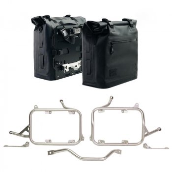 Dos bolsas laterales Khali en TPU 35L - 45L + Par de placas de aluminio + Marcos para bolsas de aluminio BMW R1300GS