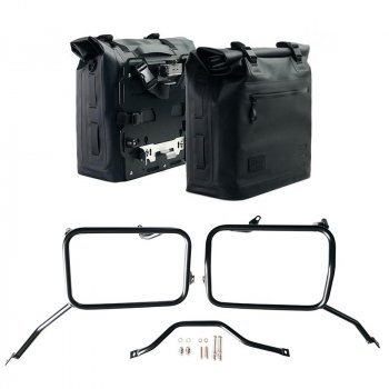 Dos bolsas laterales Khali en TPU 35L - 45L + Par de placas de aluminio + Marcos Triumph Scrambler 1200 X (2025 en adelante)