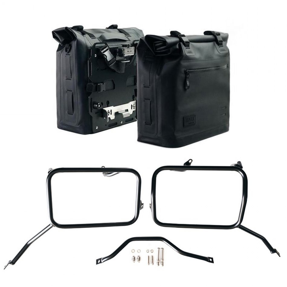 Dos bolsas laterales Khali en TPU 35L - 45L + Par de placas de aluminio + Marcos Triumph Scrambler 1200 X (2025 en adelante)
