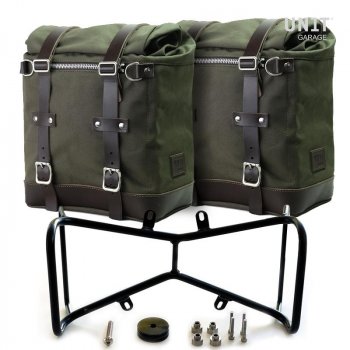 Dos alforjas laterales Lienzo + Marco simétrico doble NineT