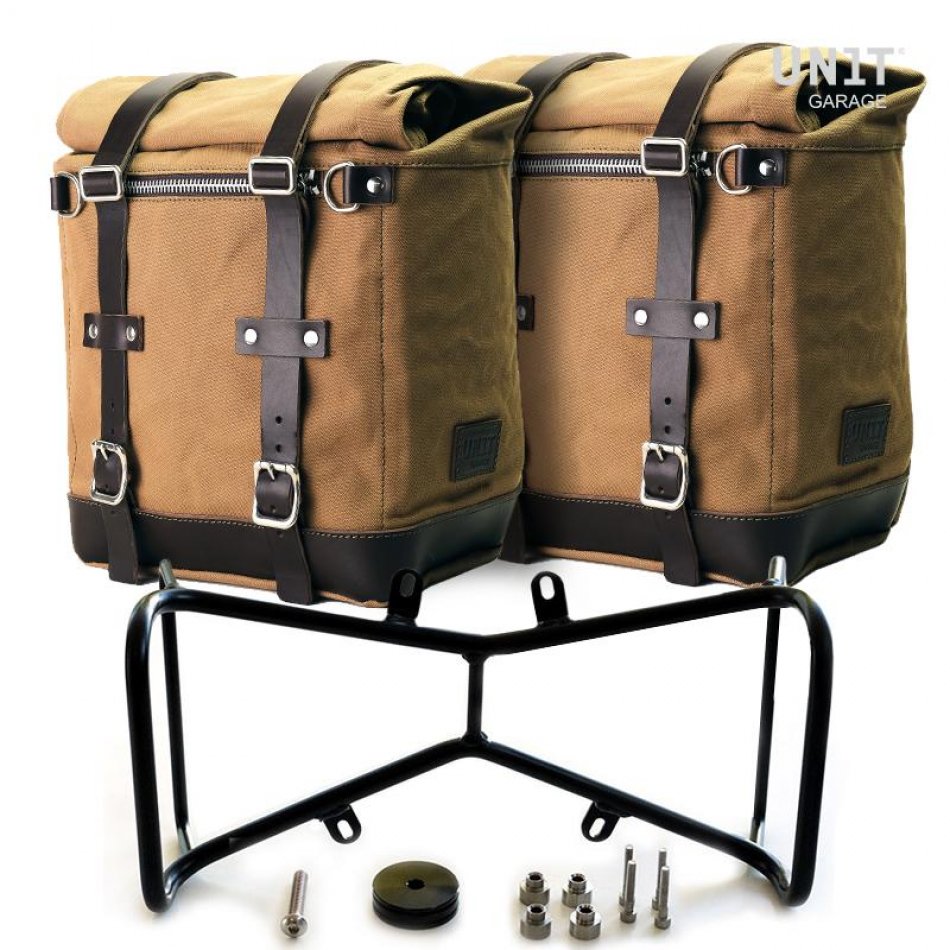 Dos alforjas laterales Lienzo + Marco simétrico doble NineT