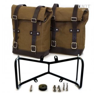 Dos alforjas laterales Lienzo + Marco simétrico doble NineT