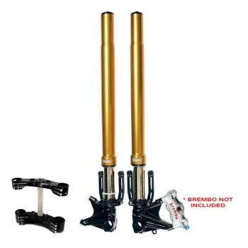 Kit de horquilla Ohlins BMW R18 Gold + Unidad de placas de garaje con pies radiales