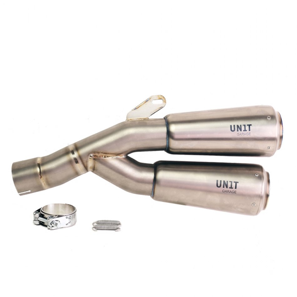 Escape Doble Bajo de Titanio con soldadura vista BMW R12 NineT