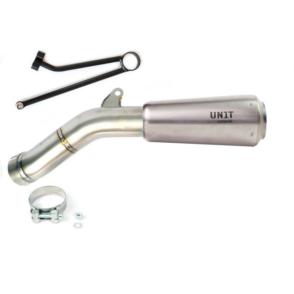 silenciador de titanio bajo + soporte