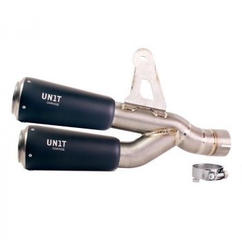 Escape doble estilo GP para BMW R1300GS en titanio