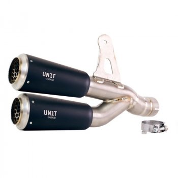 Escape doble estilo GP para BMW R1300GS en titanio