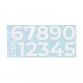 Números adhesivos blancos