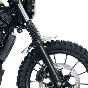 Guardabarros bajo de aluminio Honda CL con estabilizador de horquilla Plata