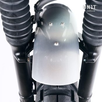 Guardabarros bajo de aluminio Honda CL con estabilizador de horquilla Plata