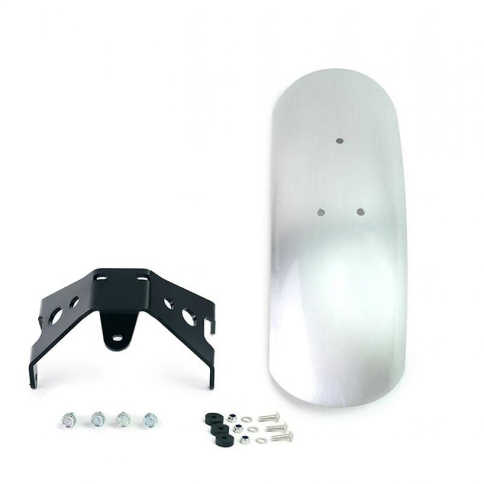 Guardabarros bajo de aluminio Honda CL con estabilizador de horquilla Plata