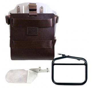 Portabolsas de aluminio con frontal de cuero regulable, enganche rápido y chasis derecho Ducati Desert Sled