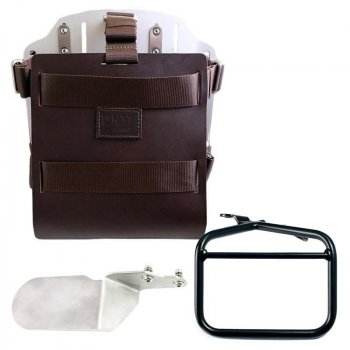 Portabolsas de aluminio con frontal de cuero regulable, enganche rápido y chasis derecho Ducati Desert Sled