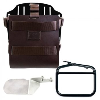 Portabolsas de aluminio con frontal de cuero regulable, enganche rápido y chasis derecho Ducati Desert Sled