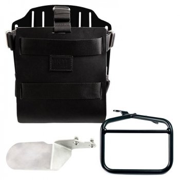 Portabolsas de aluminio con frontal de cuero regulable, enganche rápido y chasis derecho Ducati Desert Sled