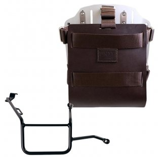 Portabolsa de aluminio con frontal de cuero ajustable y enganche rápido + BMW F900GS Bastidor derecho