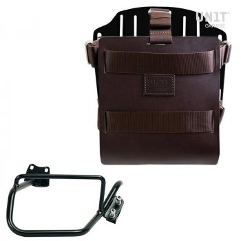 Portabolsa de aluminio con frontal de cuero ajustable y enganche rápido + Cuadro R850R - R1100R - R1150R