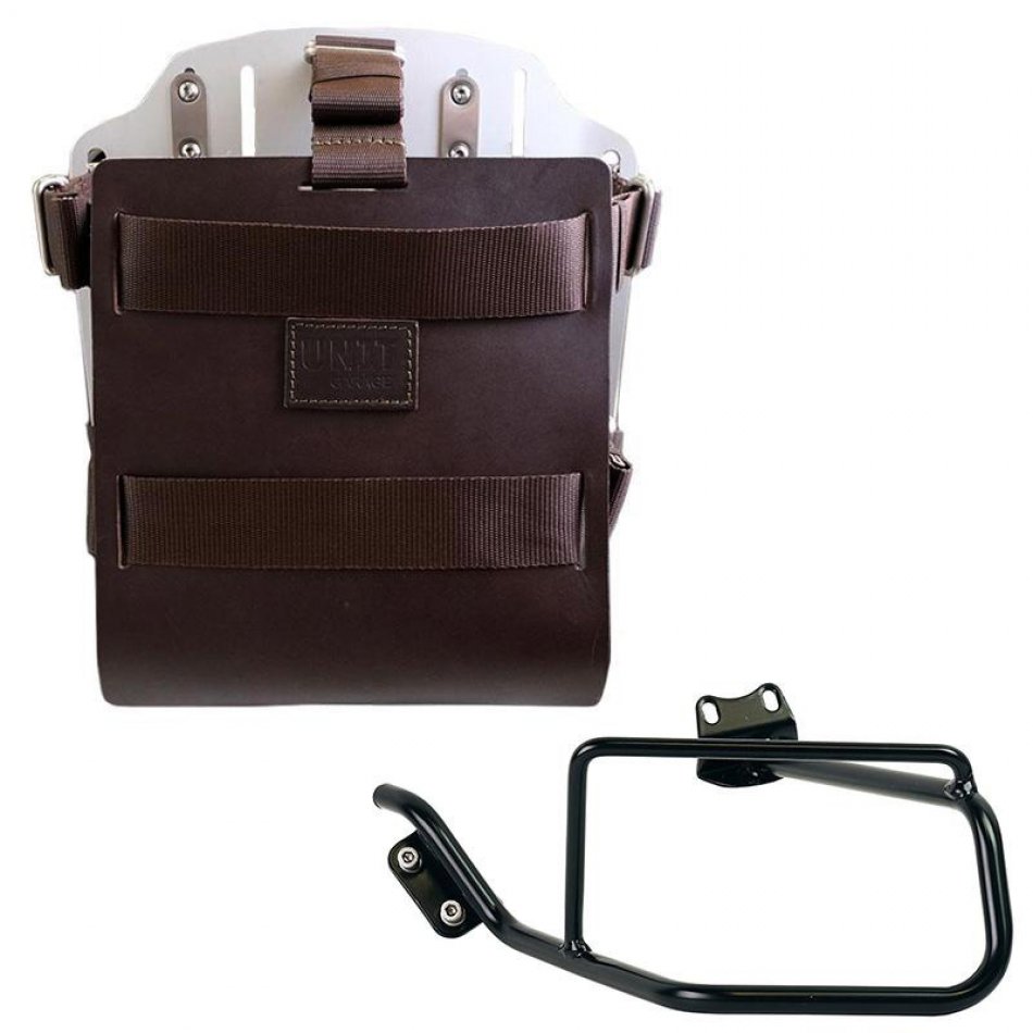 Portabolsa de aluminio con frontal de cuero ajustable y enganche rápido + Cuadro R850R - R1100R - R1150R Izquierdo