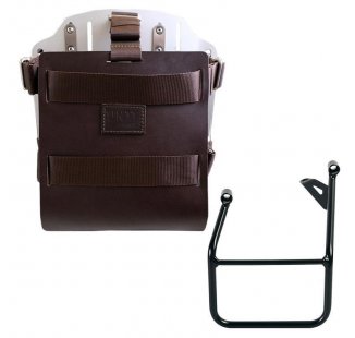 Portabolsa de aluminio con frontal de cuero ajustable y enganche rápido + BMW R1300GS Marco Izquierdo