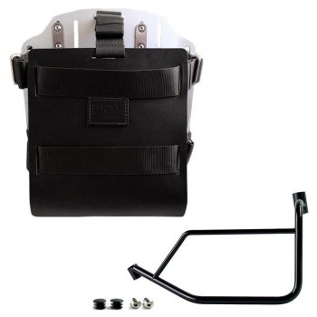 Portabolsas de aluminio con frontal de cuero regulable y enganche rápido + Chasis izquierdo Ducati DesertX